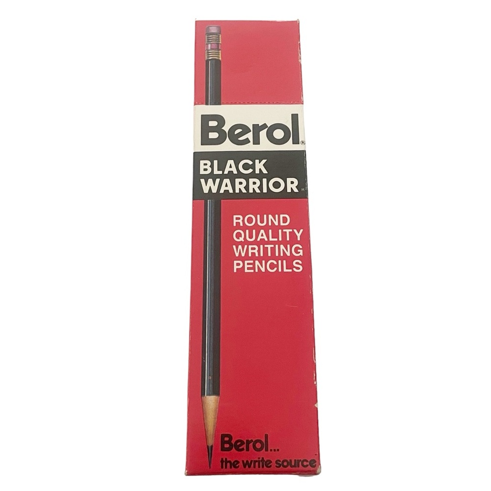 Vintage 12 BEROL‎ Black Warrior Pencils No. #372-2 1/2 True Medium Writing NEW